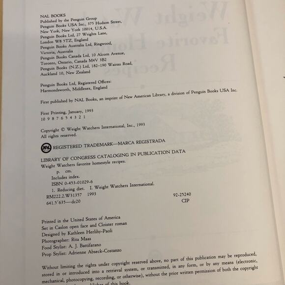 Vintage 1993 Weight Watchers Homestyle Recipes Cookbook Hardcover 250 Recipes - Picture 14 of 16